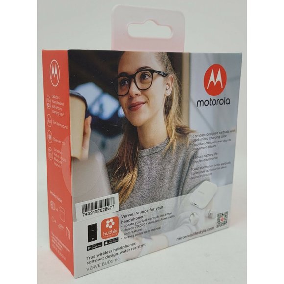 Motorola Verve Buds 110 Bluetooth Wireless Earbuds Headphones & Charging Base - Picture 3 of 5